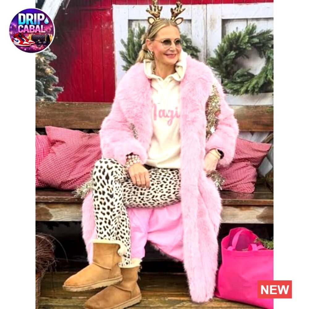 Long Faux Fur Coat Elegant Lapel Collar Winter Warm Fluffy Outerwear Shaggy - Picture 6 of 7